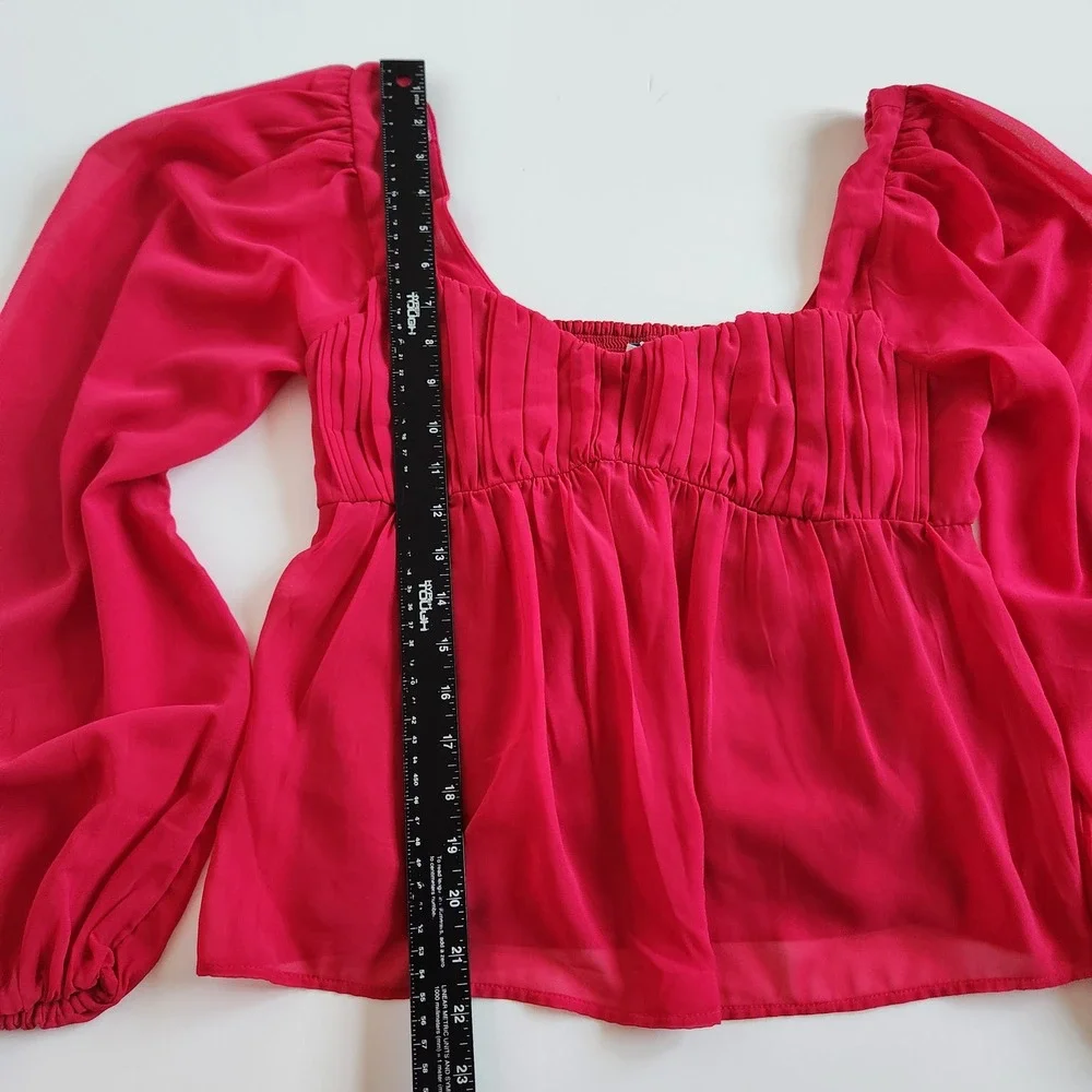 Abercrombie & Fitch Y2k Babydoll‎ Top Long sleeve pink shirt size M